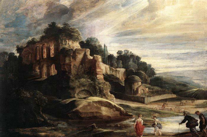 RUBENS, Pieter Pauwel Landscape with the Ruins of Mount Palatine in Rome oil painting image